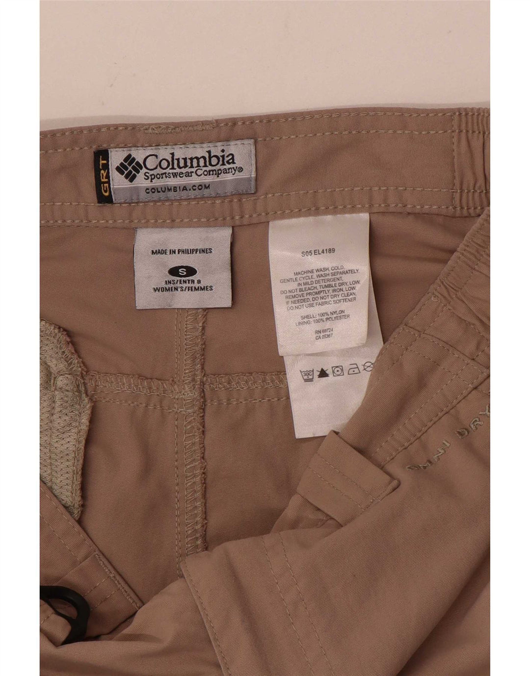Columbia Short Cargo Femme Petit W26 Nylon Beige