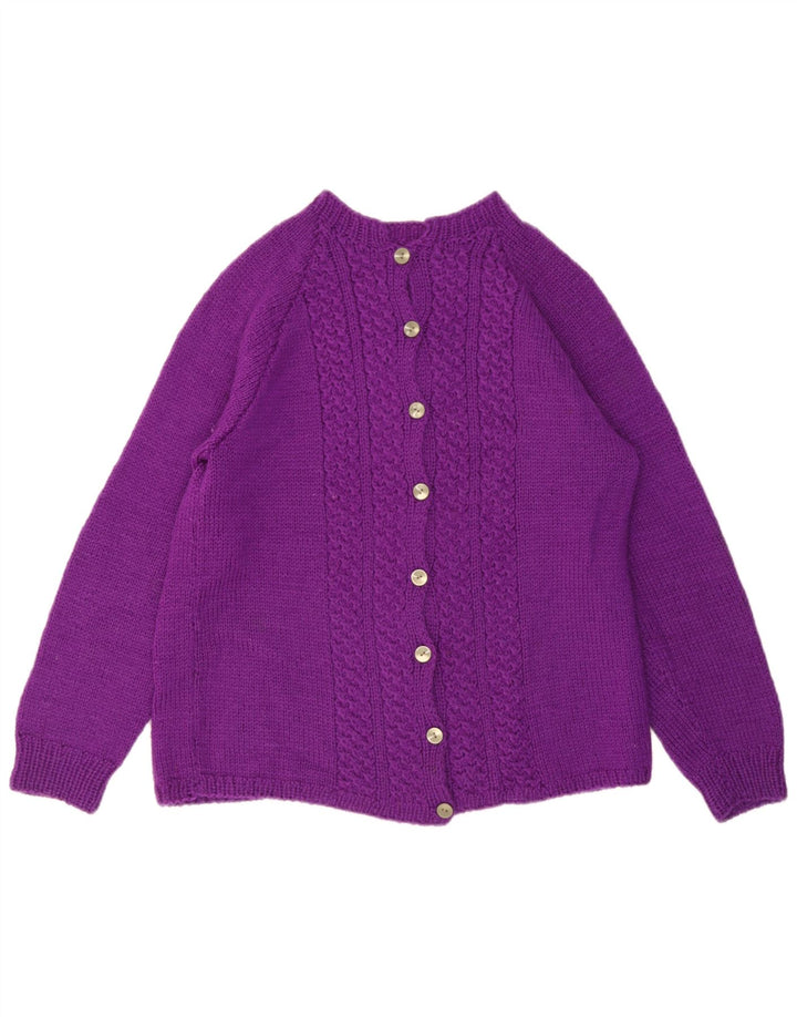 vintage Femme Cardigan Pull UK 14 Moyen Violet