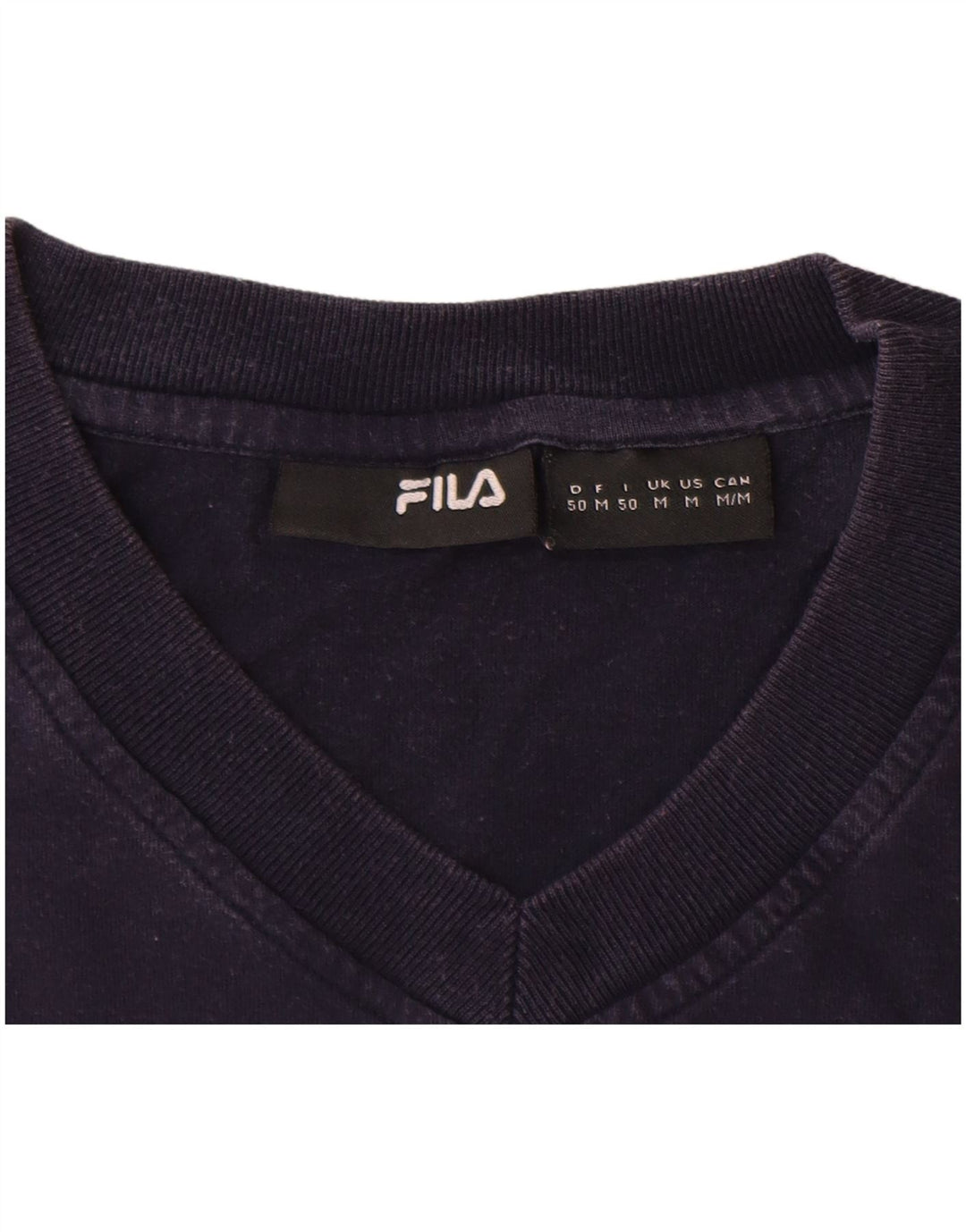 FILA T-Shirt Graphique Homme Bleu Marine Moyen Coton