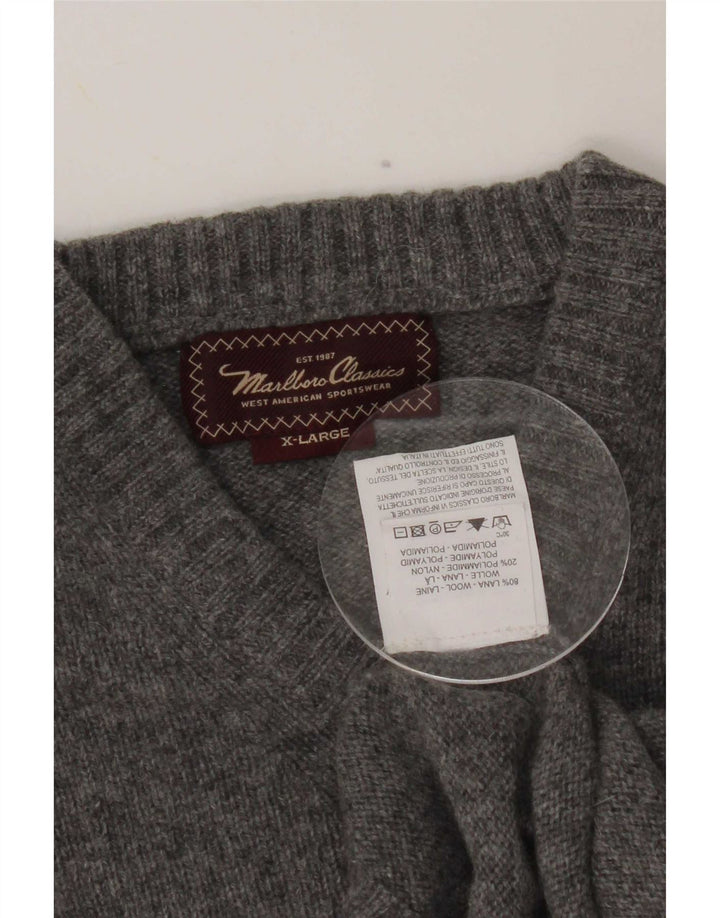Marlboro Classics Pull col V Femme XL Gris Laine