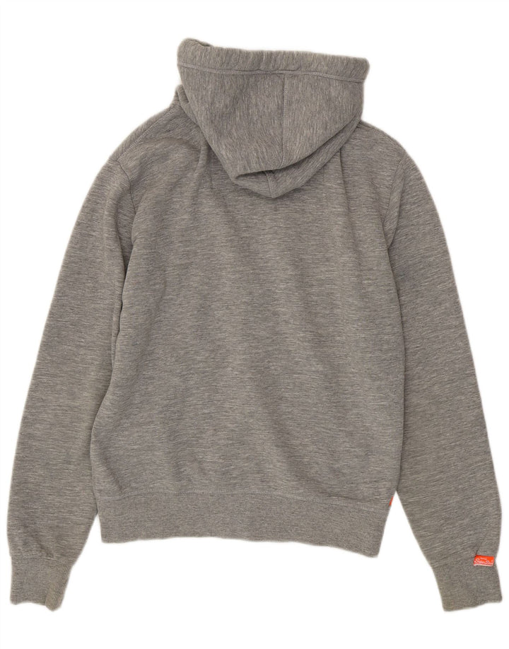 SUPERDRY Pull à Capuche Zippé Homme Gris Moyen Moucheté Coton