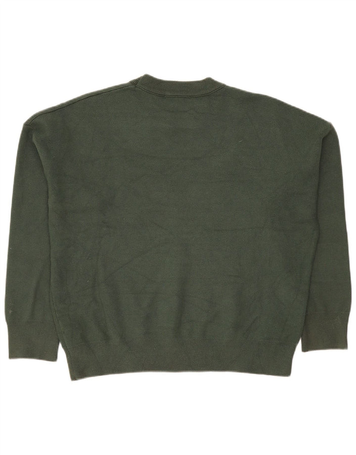 Zara Pull Col Rond Homme Vert Moyen Viscose