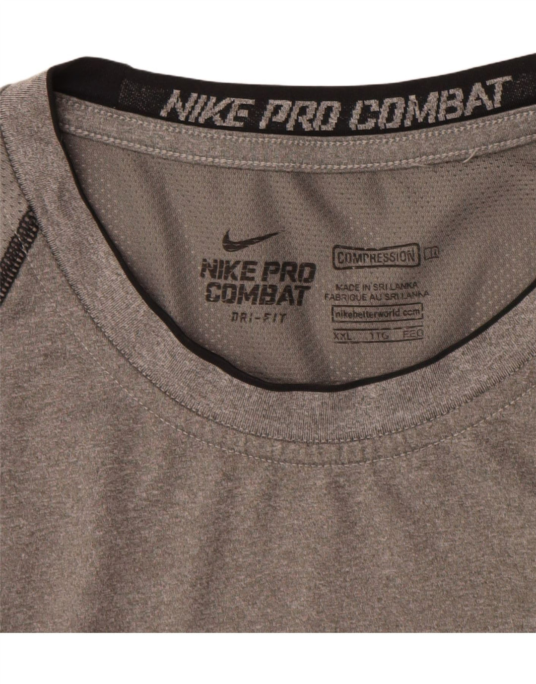 NIKE Débardeur de compression pour homme 2XL Gris Colorblock Polyester