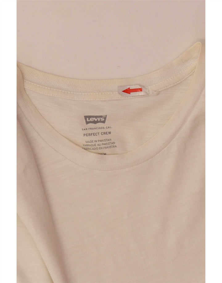 Levi's T-Shirt Femme UK 14 Blanc Moyen Coton