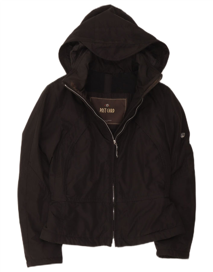 Post Card Veste Bomber À Capuche Femme UK 6 XS Noir Polyamide