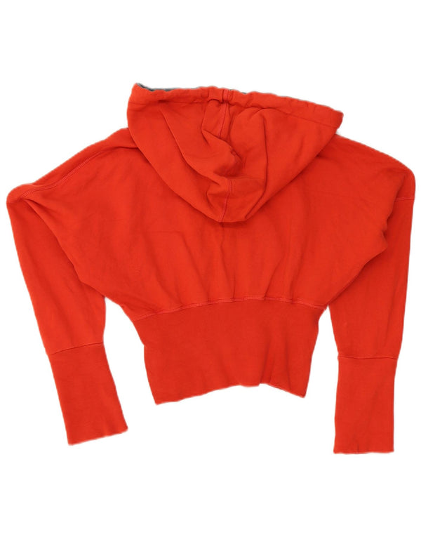 Levi's Pull à capuche court pour femme UK 8 Small Orange Cotton