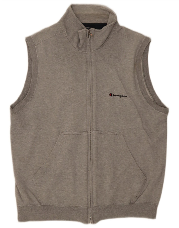 Champion Veste de survêtement sans manches pour homme Grand coton moucheté gris