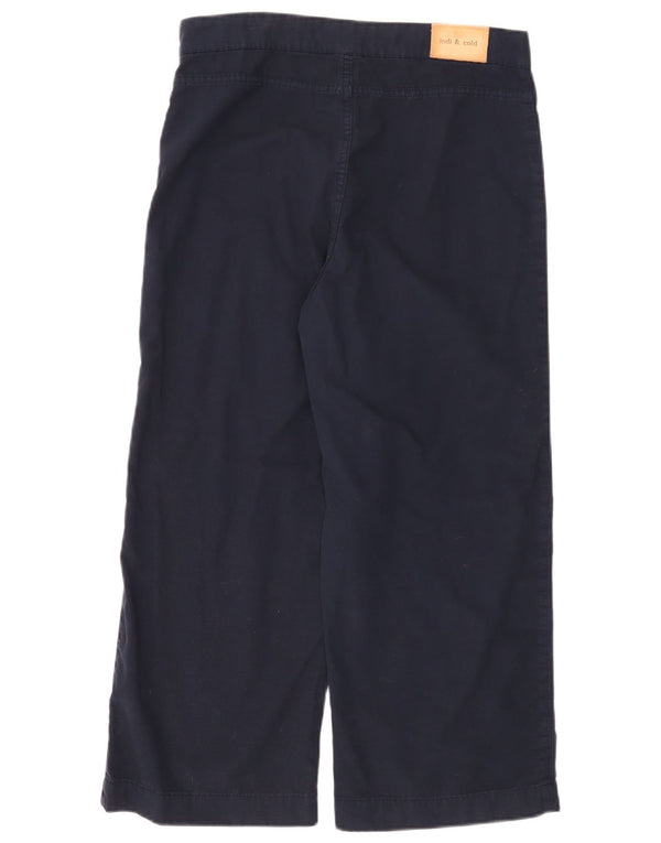 Indi & Cold Pantalon court coupe ample pour femme EU 42 Large W32 L24 Bleu marine