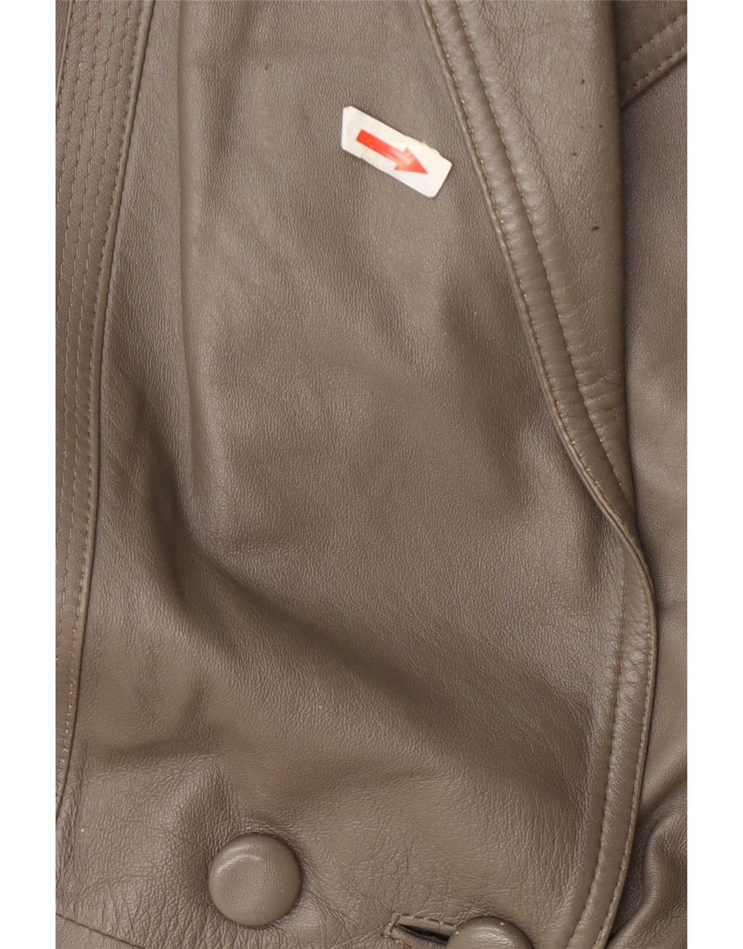 veste en cuir double poitrine vintage femme UK 16 Grand Vert