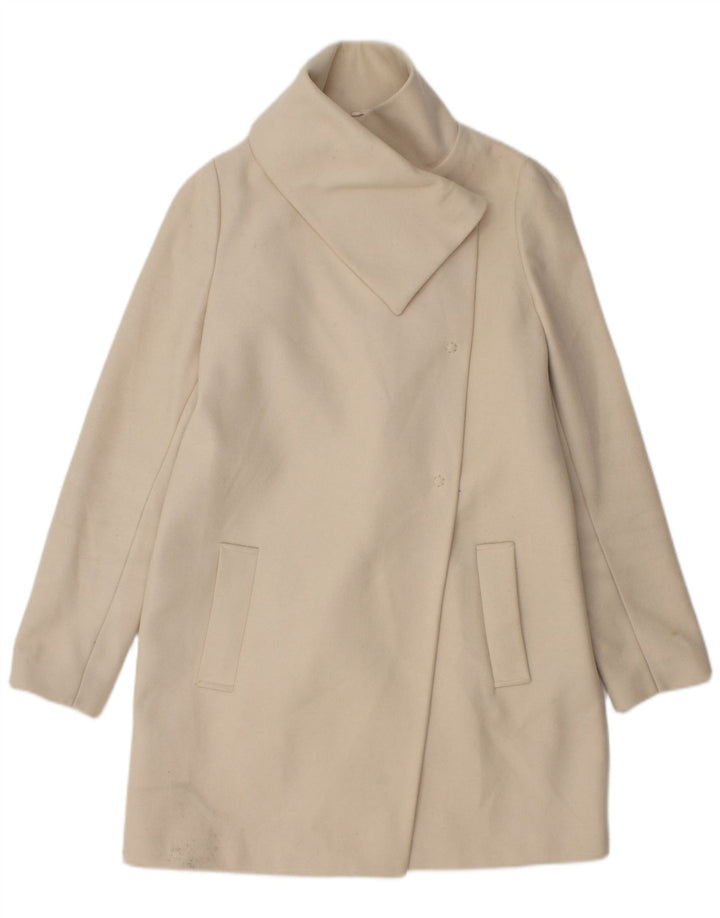 Benetton Pardessus Femme IT 42 Laine Blanche Moyenne