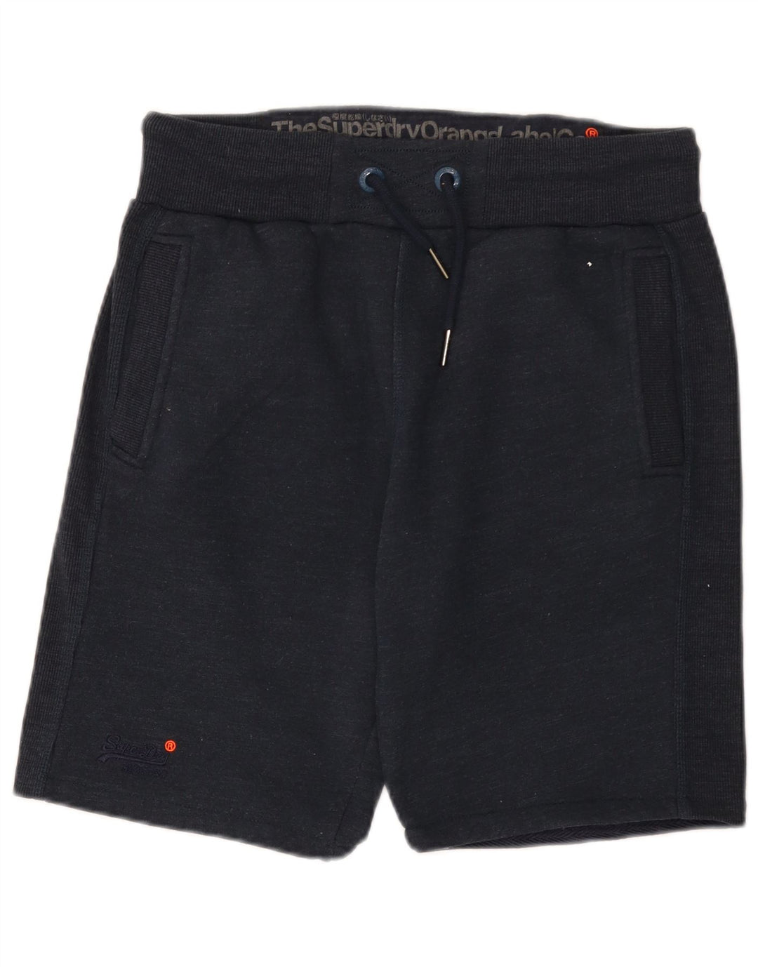 Superdry Short de Sport Slim Fit Homme Bleu Marine Moyen Polyester