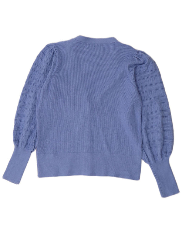 Marks & Spencer Pull Cardigan Femme UK 12 Bleu Moyen Viscose