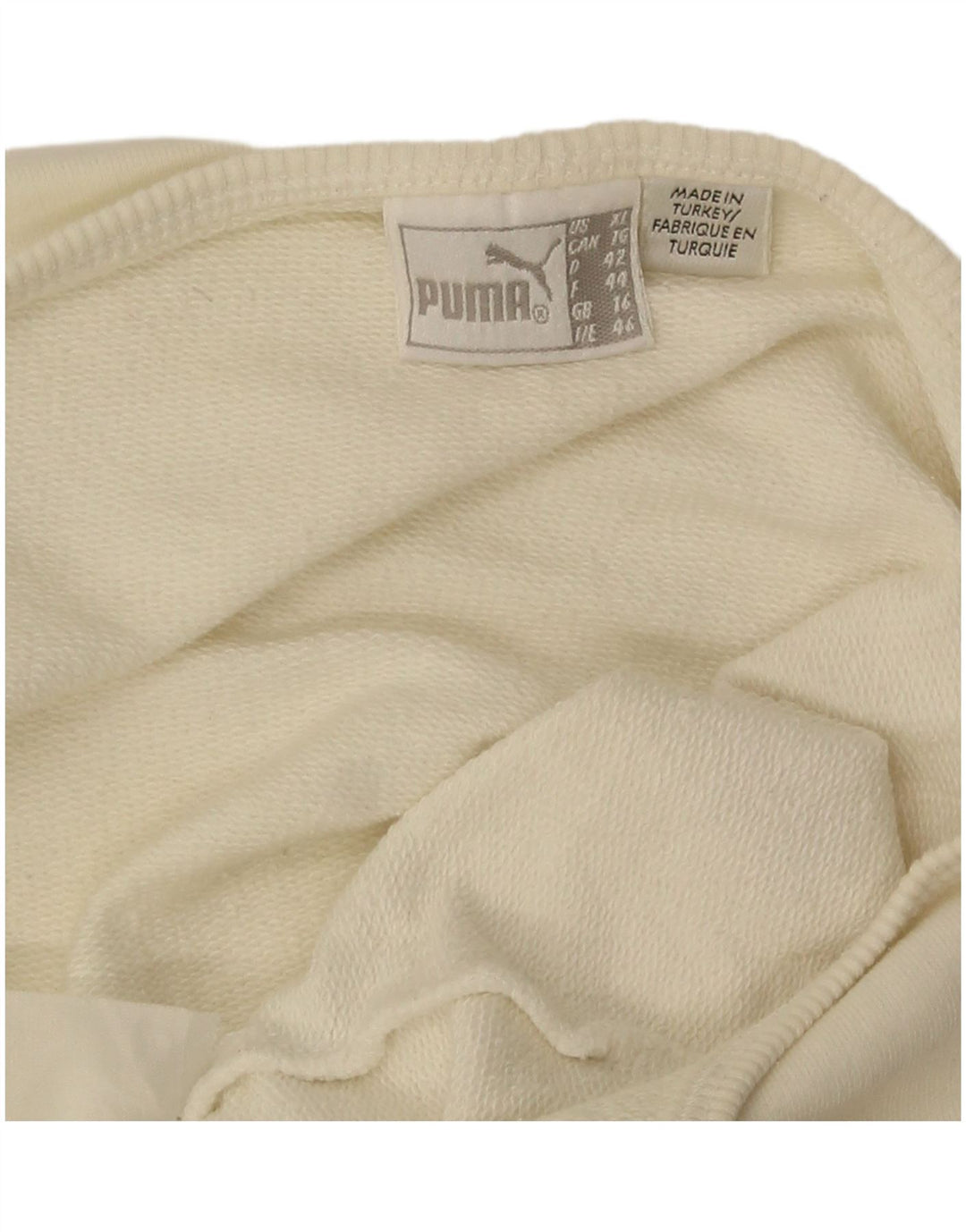 Puma Haut court graphique pour femme UK 16 Large Blanc cassé