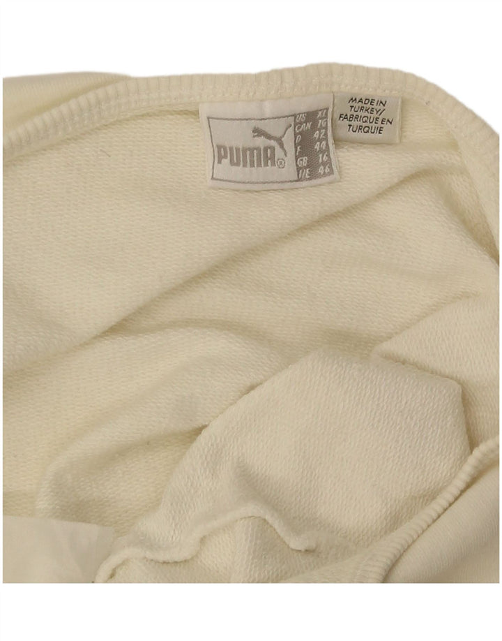 Puma Haut court graphique pour femme UK 16 Large Blanc cassé