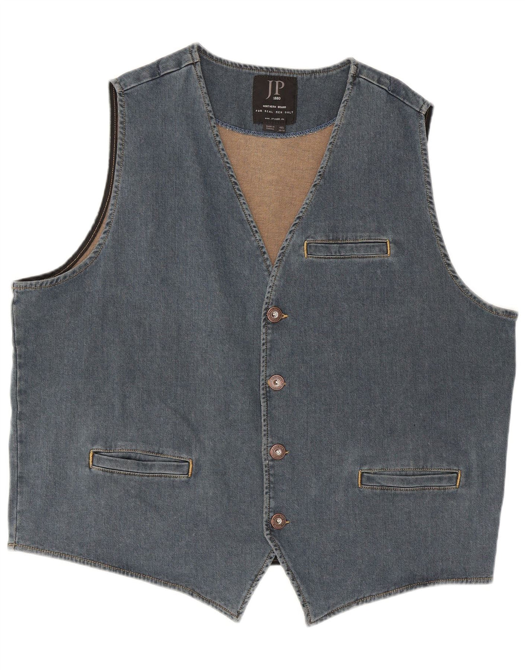 JP 1880 Gilet en jean pour homme 4XL Bleu Coton