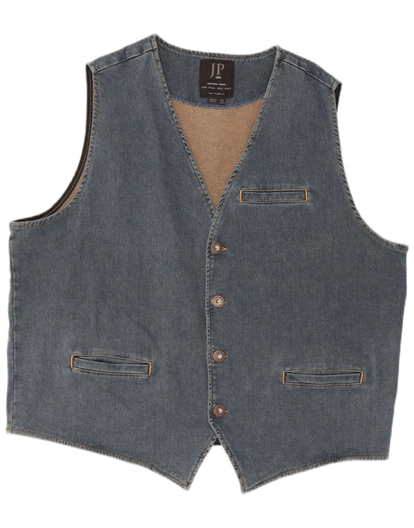JP 1880 Gilet en jean pour homme 4XL Bleu Coton