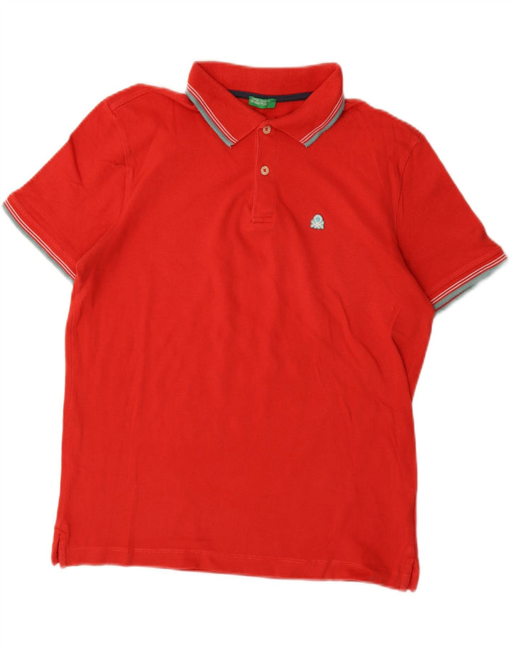 BENETTON Mens Polo Shirt Medium Red Cotton Vintage Benetton and Second-Hand Benetton from Messina Hembry 