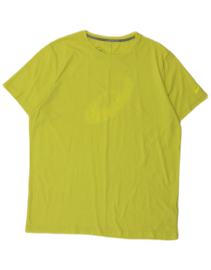 Asics T-Shirt Graphique Homme Top XL Vert Polyester