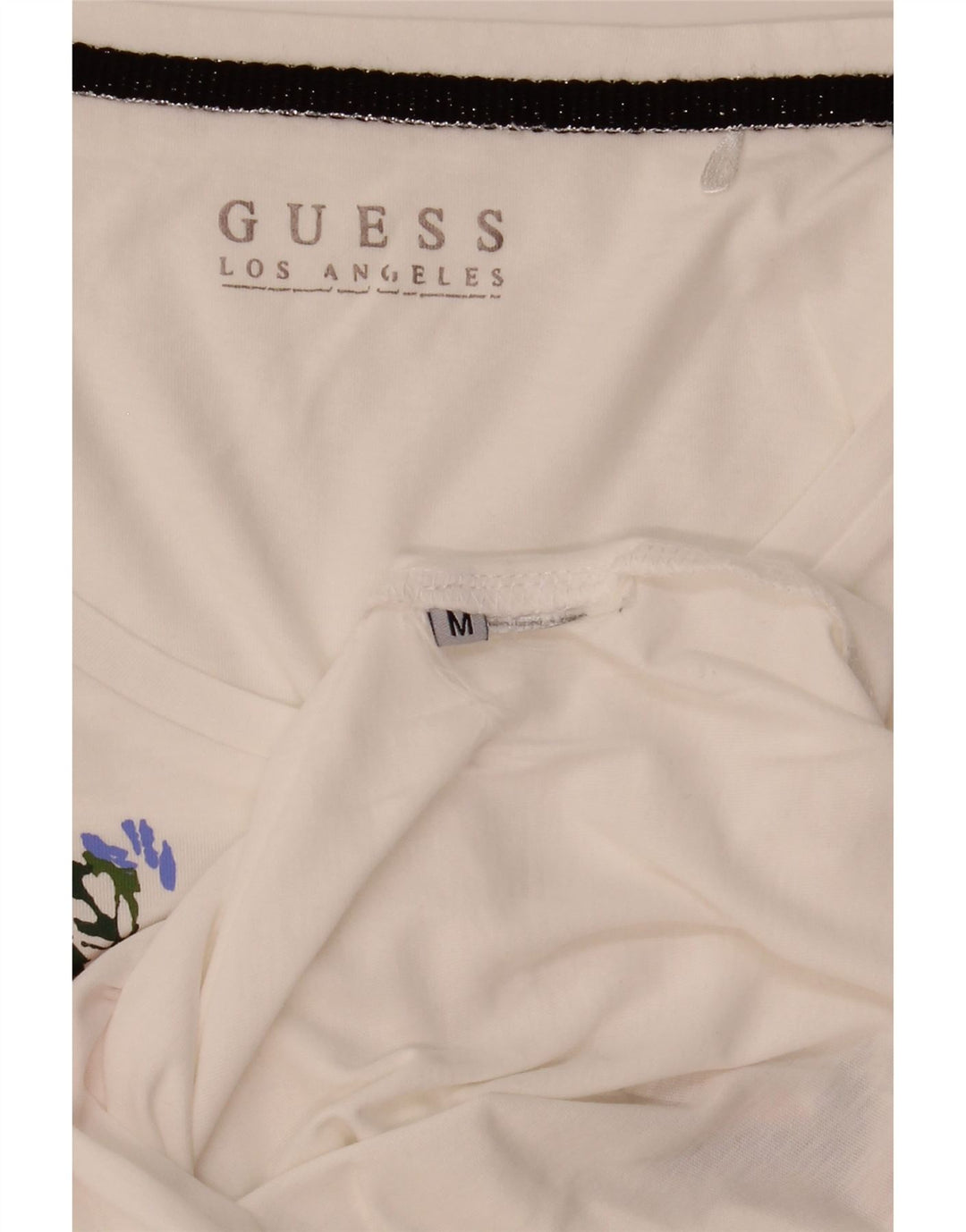 Guess T-shirt graphique pour femme UK 12 Blanc moyen