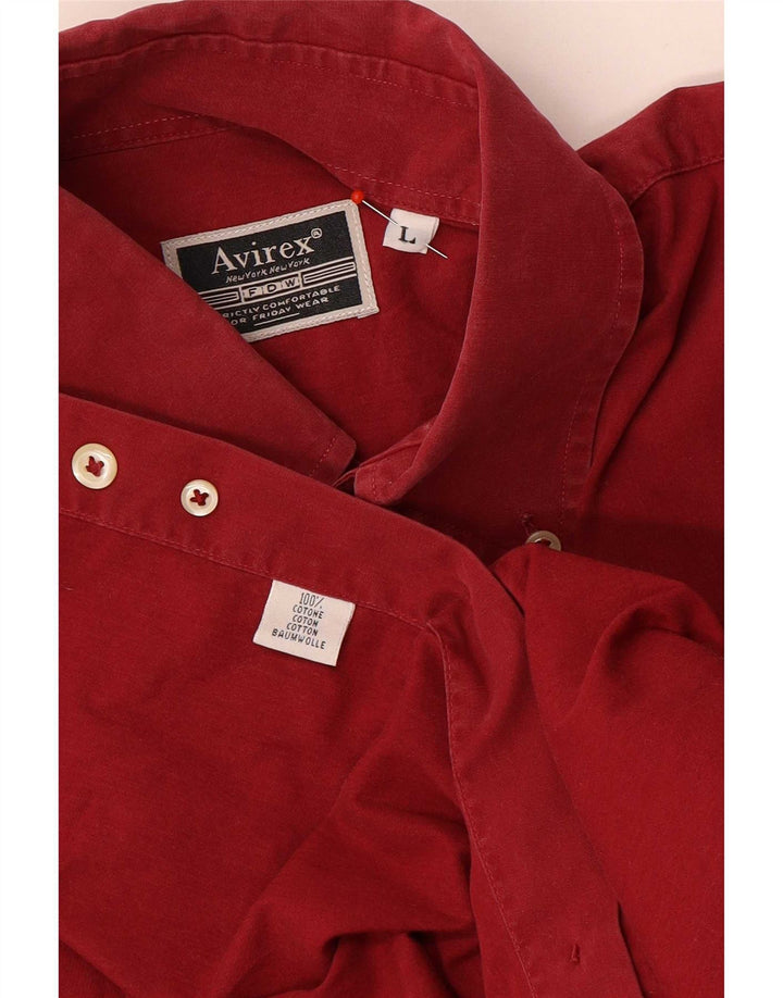 Avirex Chemise Homme Grand Rouge Coton