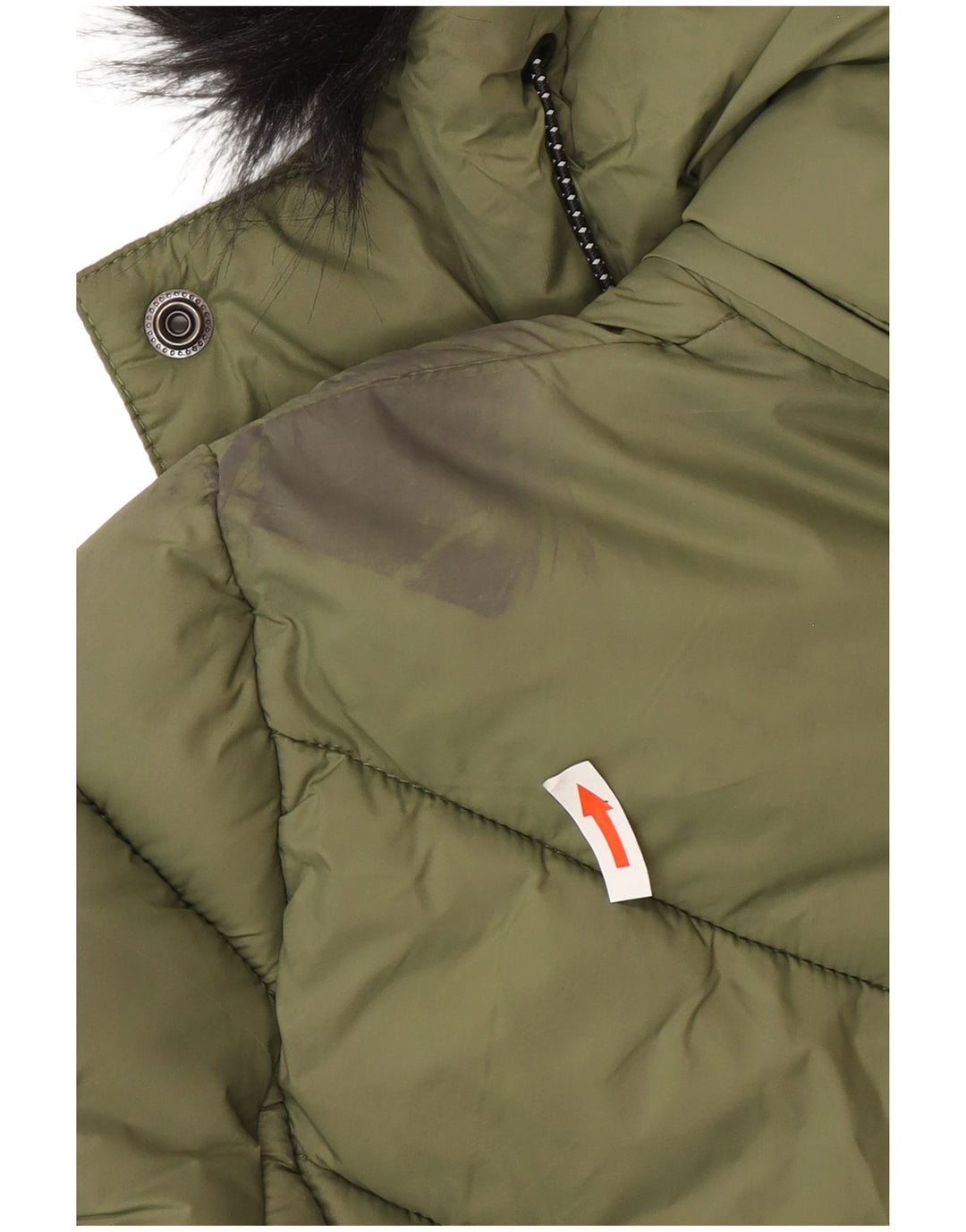 Superdry Veste matelassée à capuche pour femme UK 8 Small Vert Nylon