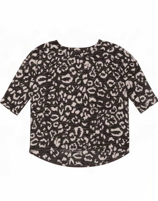 Marks & Spencer Haut à manches 3/4 pour femme UK 16 Grand imprimé animal noir