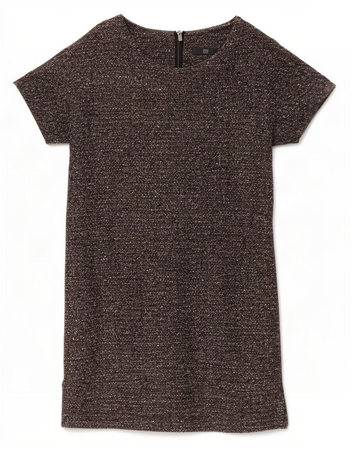 Benetton Robe droite pour femme UK 44 Laine vierge mouchetée gris moyen