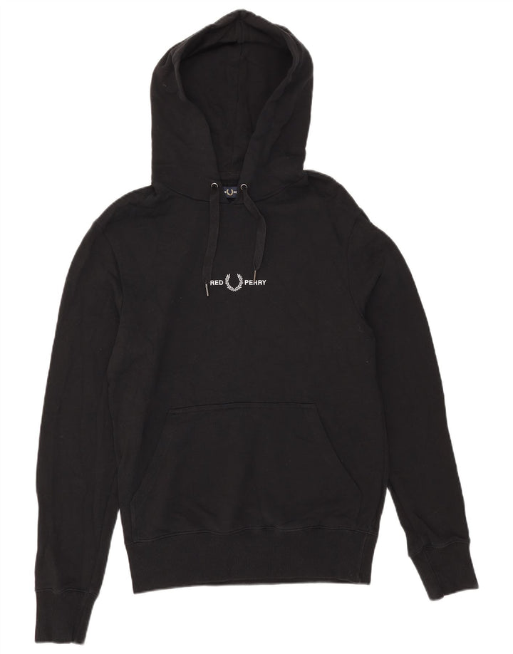 Fred Perry Pull à capuche graphique pour homme Petit coton noir