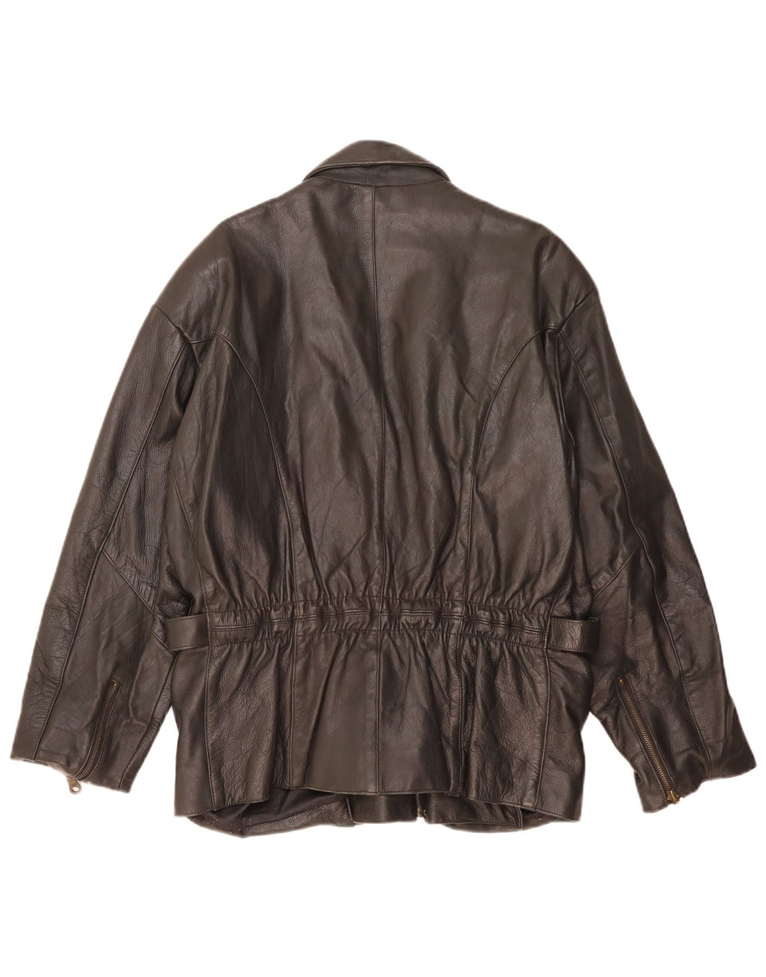 veste en cuir biker homme vintage UK 38 cuir noir moyen