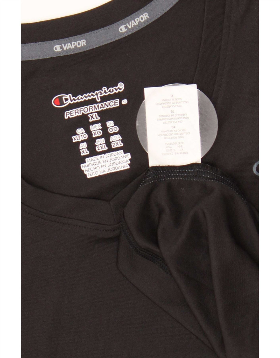 Champion T-Shirt Femme Top UK 18 XL Noir Polyester