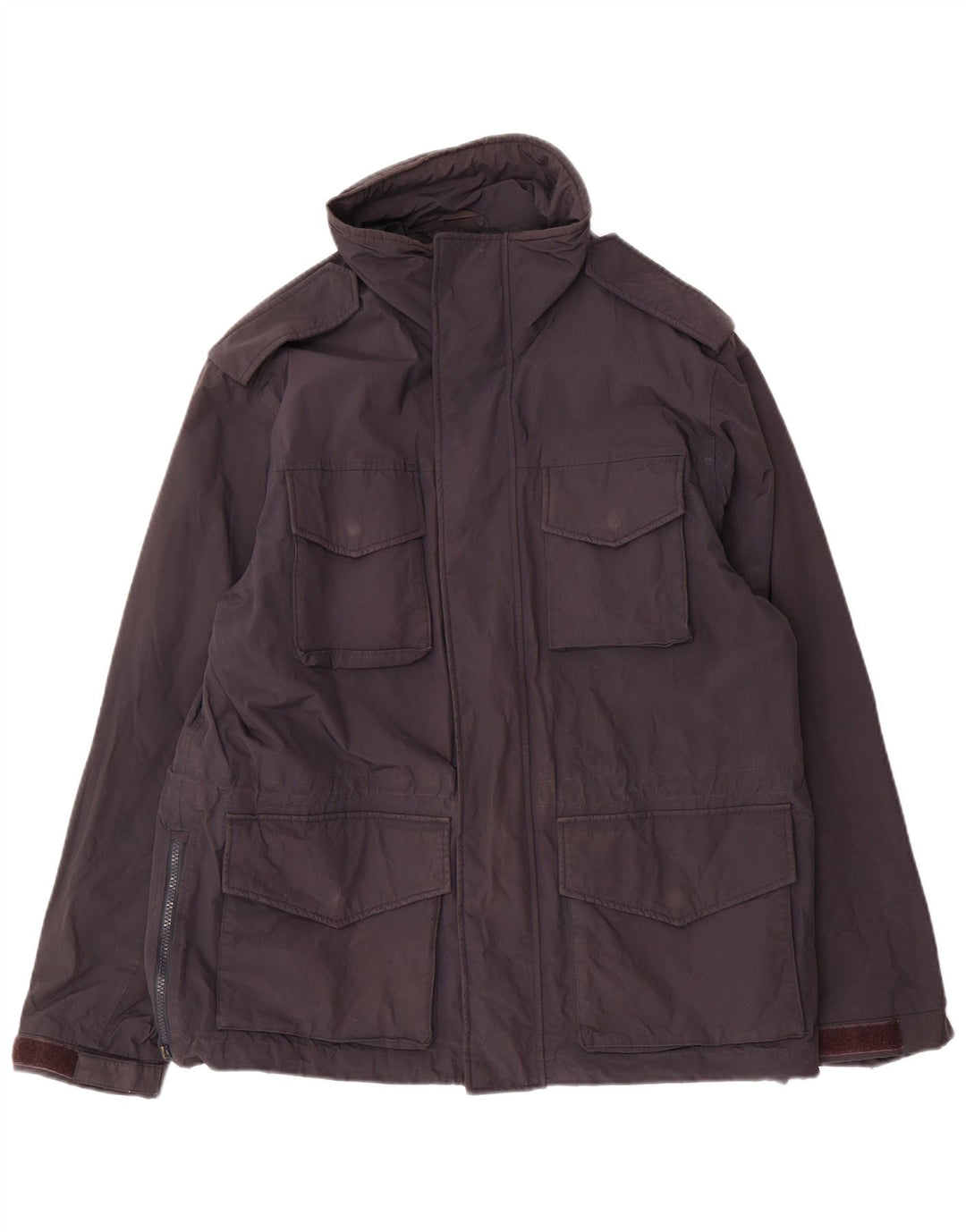Alberto Aspesi Veste militaire pour homme UK 40 Large Noir Nylon