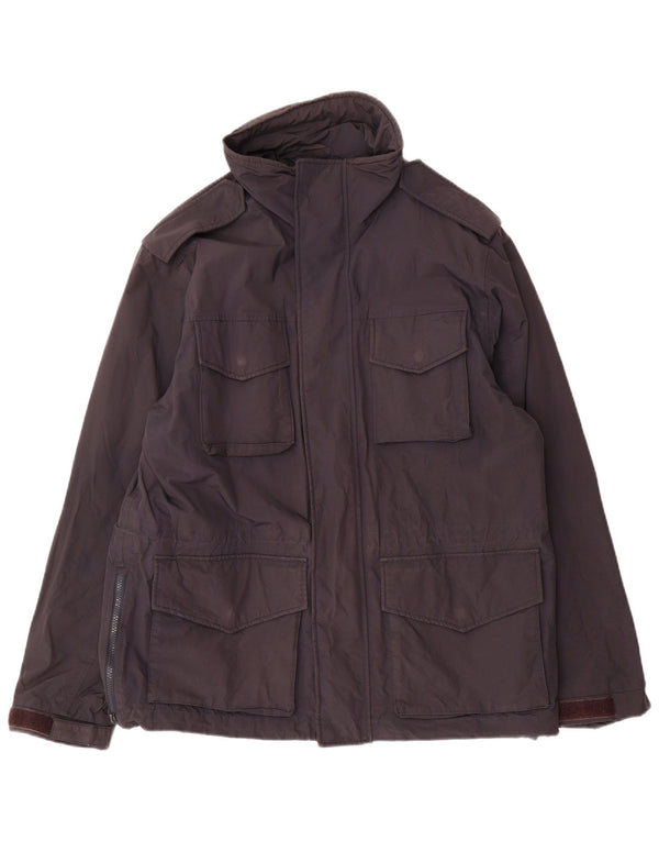 Alberto Aspesi Veste militaire pour homme UK 40 Large Noir Nylon