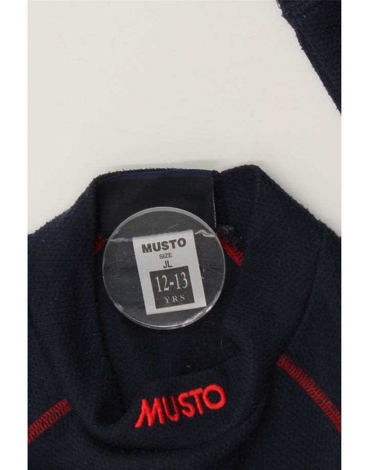 Musto Haut à manches longues pour garçon 12-13 ans Bleu marine Taille L