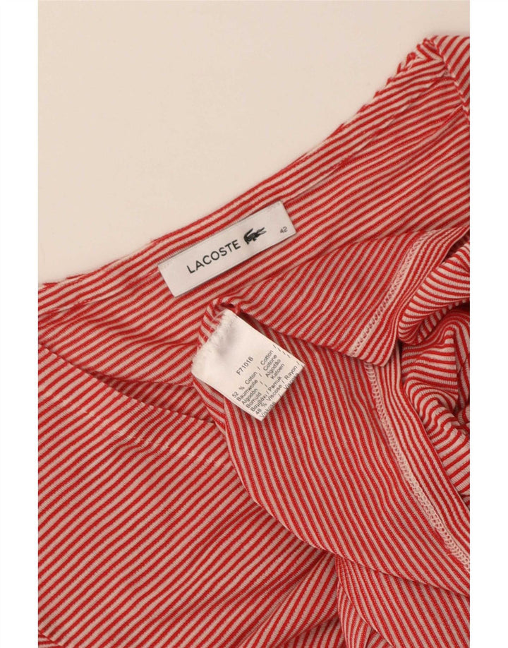 Lacoste T-Shirt Femme Top IT 42 Large Rouge Coton