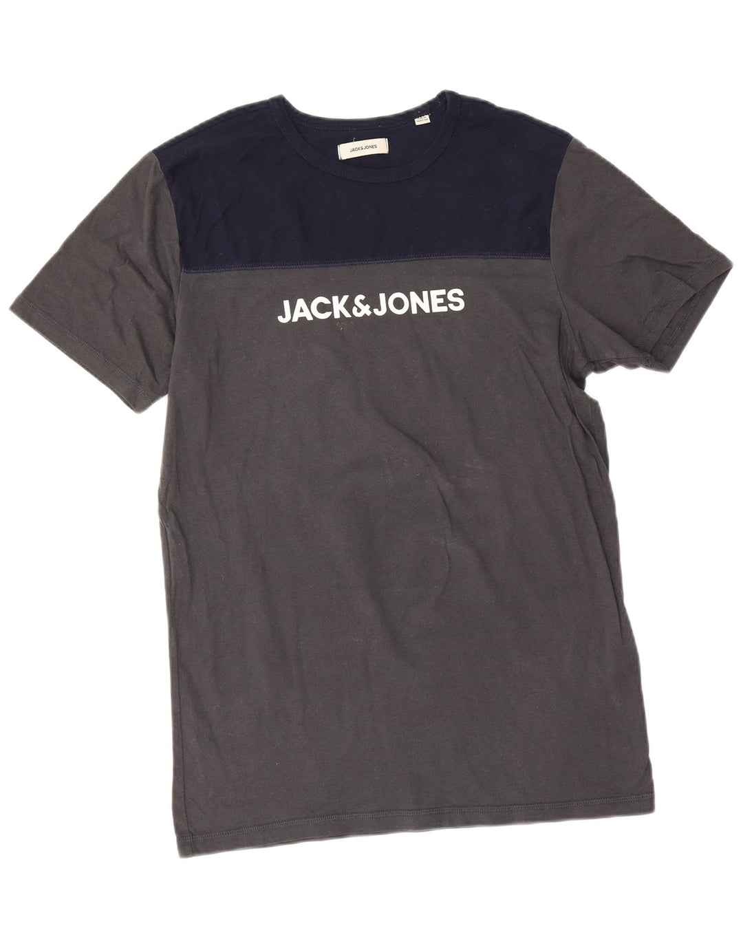 Jack & Jones T-Shirt Graphique Homme Gris Moyen Colourblock Coton