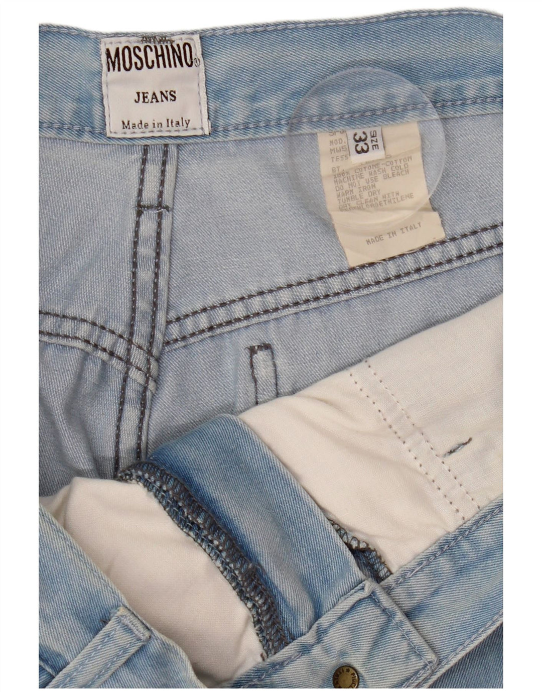 MOSCHINO Jean Fuselé Taille Haute Femme W33 L27 Bleu Coton