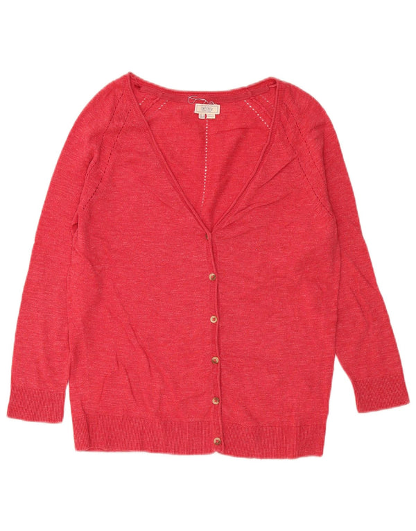 Fat Face Womens Cardigan Sweater UK 10 Petit Rouge Moucheté Coton