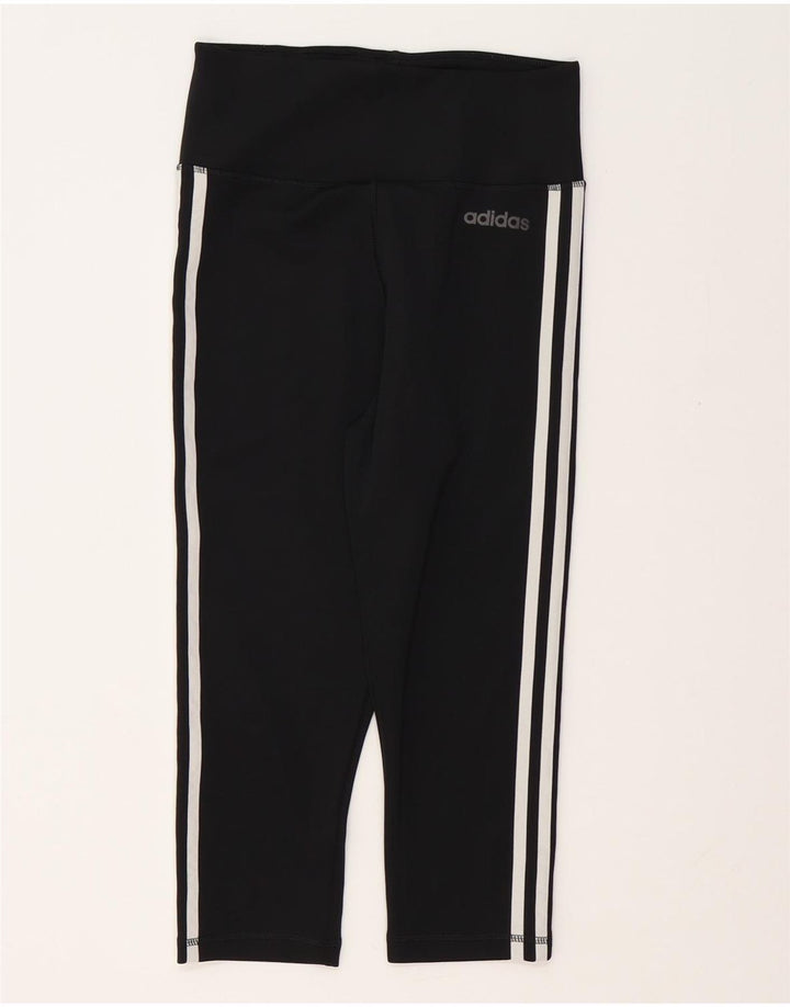 ADIDAS Femmes Climalite Capri Leggings UK 8/10 Petit Noir