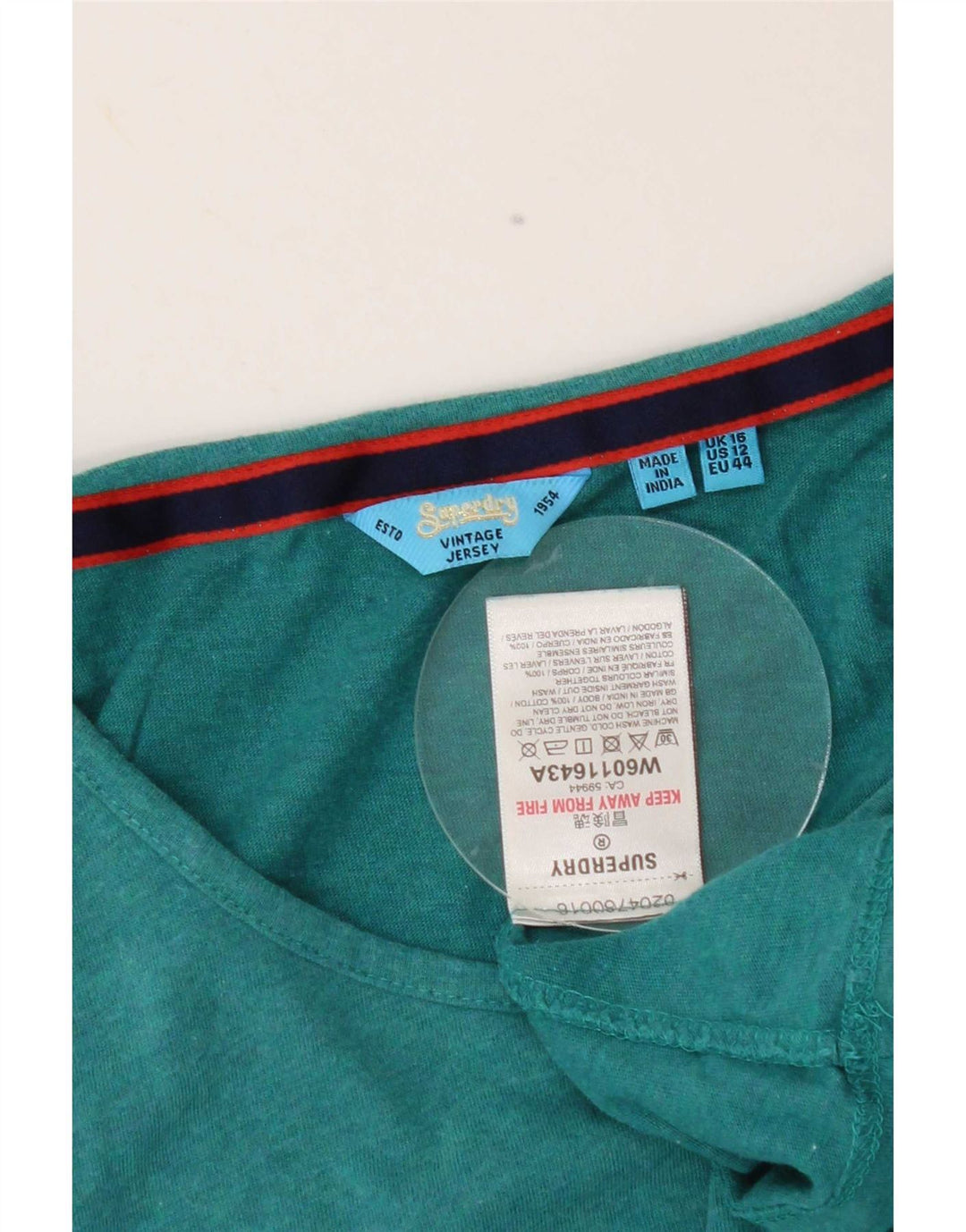 Superdry Débardeur Femme UK 16 Large Vert Coton