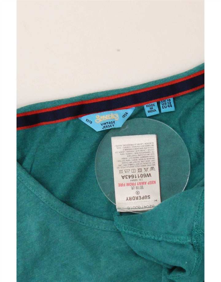 Superdry Débardeur Femme UK 16 Large Vert Coton