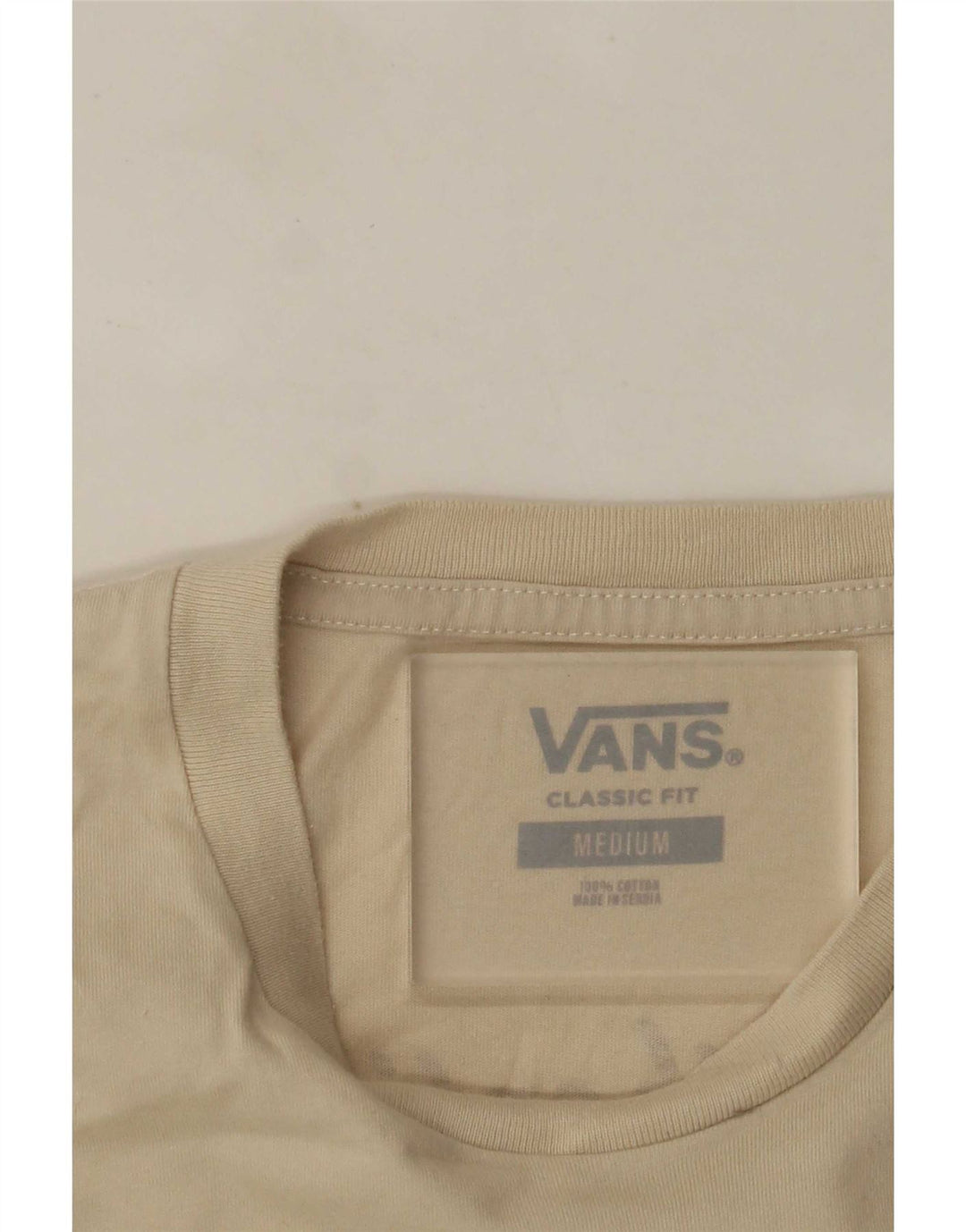 Vans T-shirt classique coupe classique en coton beige moyen pour homme