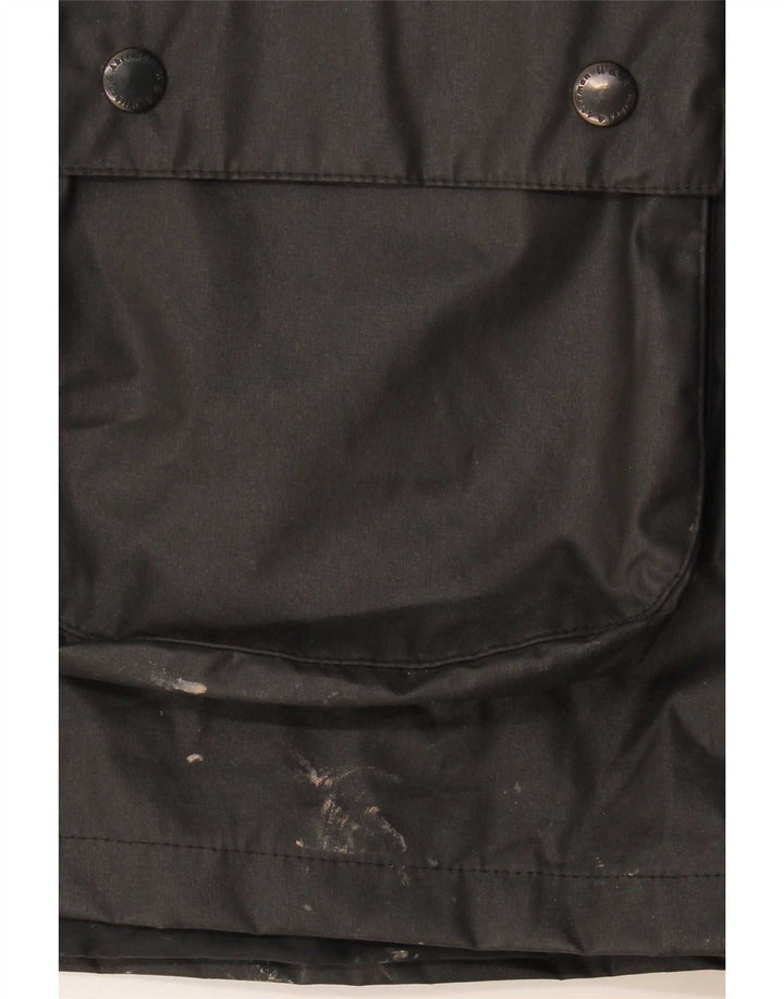 Wikes & Akerman Veste en coton ciré pour homme UK 42 XL Noir Polyester