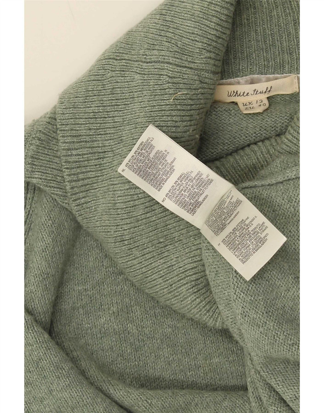 White Stuff Pull surdimensionné à col roulé pour femme UK 12 Vert moyen