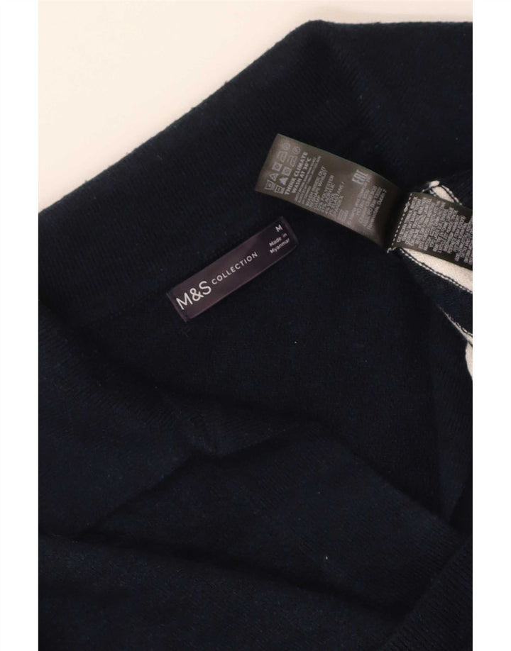 Marks & Spencer Pull à col polo pour femme UK 14 Bleu marine moyen