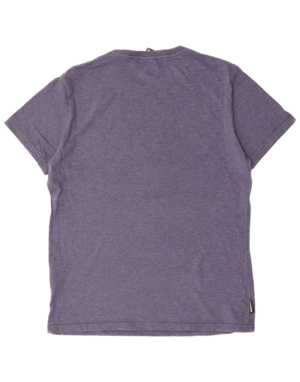 SUPERDRY T-Shirt Graphique Homme Top XL Bleu Coton