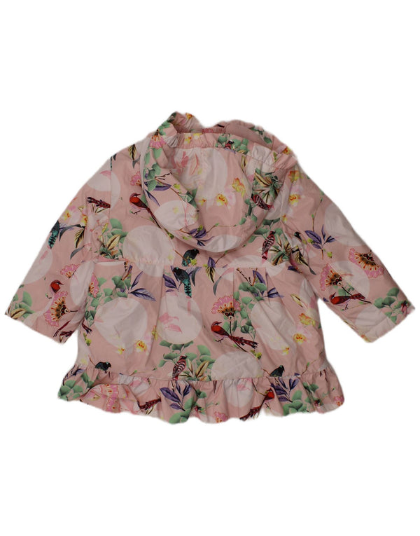 TED BAKER Baby Girls Hooded Padded Jacket 9-12 Months Pink Floral