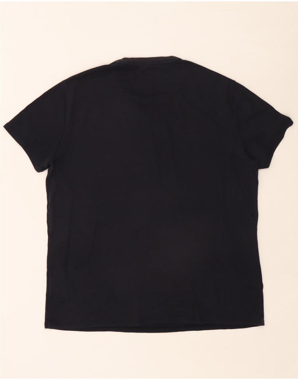 Armani Jeans T-Shirt Graphique Homme Top 2XL Bleu Marine Coton
