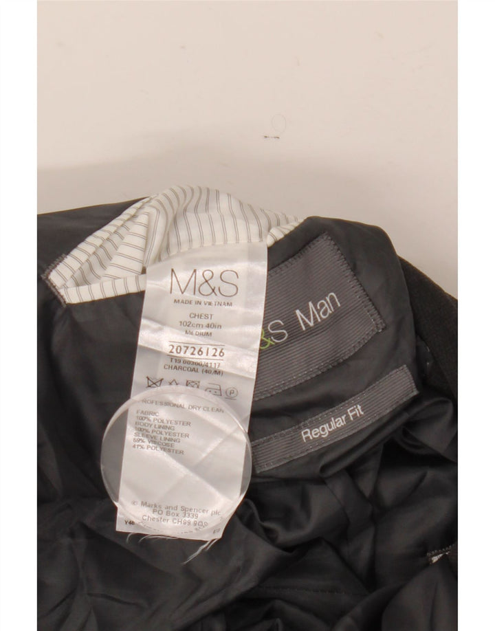 Marks & Spencer Veste blazer coupe régulière à 2 boutons pour homme UK 40 Large Gris