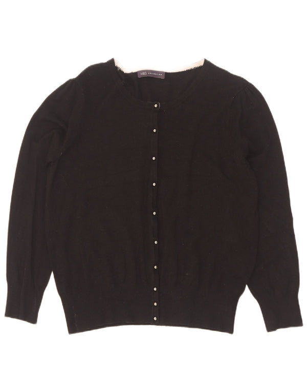 Marks & Spencer Pull Cardigan Femme UK 16 Large Viscose Noir