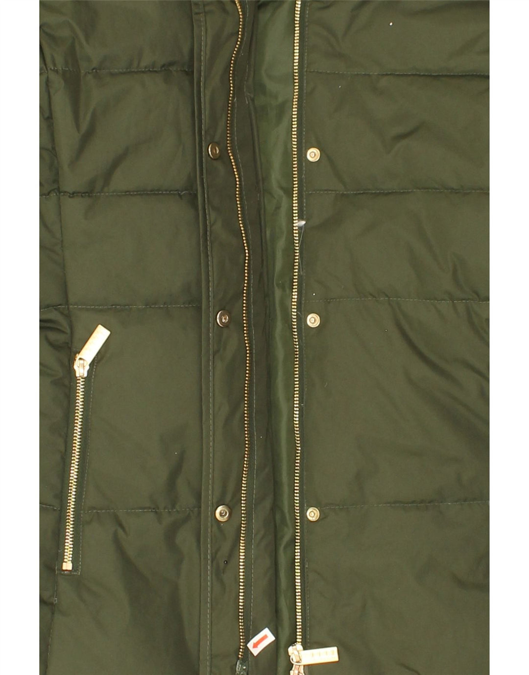 VINTAGE Womens Hooded Padded Jacket UK 12 Medium Green Polyester Vintage Vintage and Second-Hand Vintage from Messina Hembry 